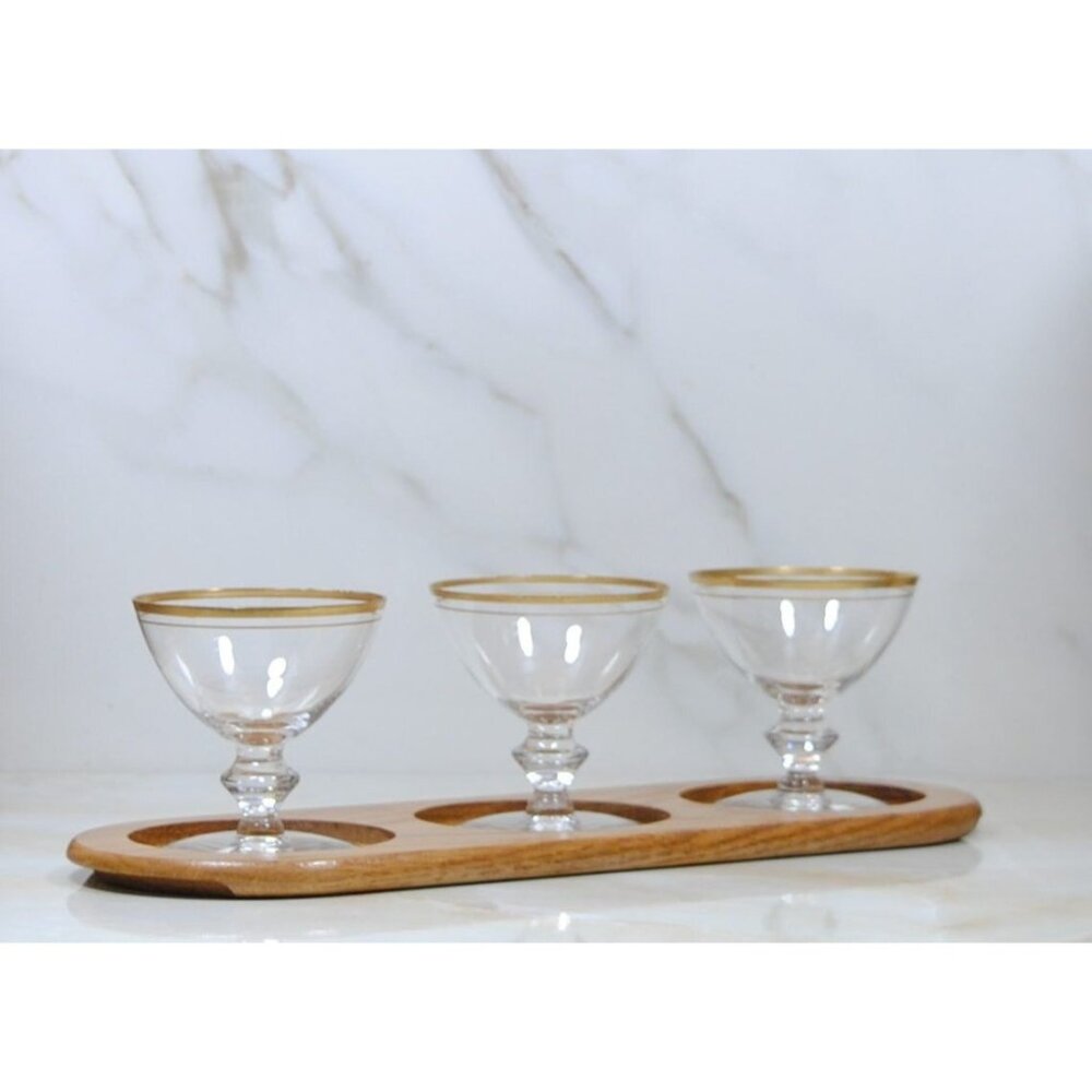 Vintage Wine Tasting Set, Wine Flight, Wine Set, Beer Flight Caddy, Wine Glasses